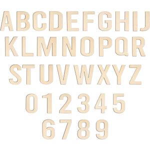 108 Pcs Wooden Letters 5 Inch for Crafts, Small Wood Alphabet Letters and Numbers Unfinished Wooden Letters Cutouts for Painting DIY Project Wall Decor Nursery Room Home Decorations