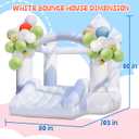 White Bounce House for Kids: Portable Inflatable Bouncy House with Blower for Indoor Outdoor Birthday Party, Wedding - Small Bouncy Castle with Slide and Storage Bag for Kids 3-6