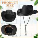 JaGely 15 Pcs Straw Cowboy Hats Wide Brim Summer Hat Women Men Country Accessories for Western Themed Party Concerts Birthday