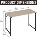 BestOffice 39 inch Computer Desk Home Office Desk Writing Study Table Modern Simple Style PC Desk with Metal Frame Gaming Desk Workstation for Small SpaceNature