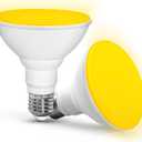 Flaspar 2 Pack PAR30 Yellow Bug Light Bulb Outdoor, 100W Equivalent Yellow Amber Flood Bug Lights for Outside, 12W LED Bulb E26 Base Flood Bulbs for Porch Lights, Hallway,Halloween, Christmas Decor