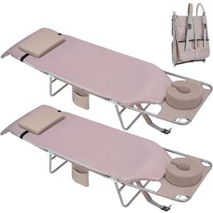3 in 1 Women Comfort Backpack Beach Tanning Lounge Chair with Cushion Face Hole Softer Padded Adjustable Washable, Layout Sun Chair for Adults Outside Reading Sunbathing Poolside, 6 Position, 2 Pack