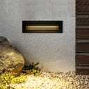 6W LED Step Light for Indoor and Outdoor Stairway Light Modern Wall Fixture Waterproof Horizontal Louver Faceplate Corner Foot Lamp Black