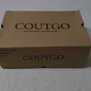 Coutgo Women's Kitten Heels Slide Sandals Open Peep Toe Heeled Mules Slip On Summer Dress Shoes, Apricot, size 11