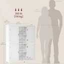 VASAGLE Floor Storage Cabinet, Freestanding Storage Unit with 4 Doors, Adjustable Shelves, 11.8 x 23.6 x 43.3 Inches, for Entryway, Bathroom, White UBBC552P31