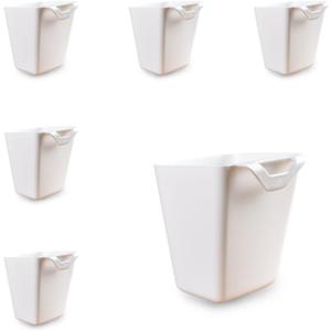 6 Pack Hanging Cup Holders, Wall Organizers, Rolling Cart Accessories Hanging Pen Holders Storage Containers Hanging Buckets for Home Decor Office, Kitchen, Art & Craft Supplies Accessories (White)