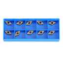 Metal Lathe Carbide Inserts, DCMT070204, Cnc Inserts, Tungsten Carbide Lathe Tips, Stainless Steel Lathe Tools Inserts with Box for Metal Cutting Lathe Tool, 10pcs