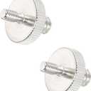 PATIKIL Mic Stand Adapter M4 Male to 1/4 Male Thread Tripod Screw Adapter Double Sides Camera Screw for Microphone Tripod Stand Silver 2 Pack