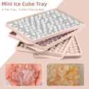 WIBIMEN Mini Ice Cube Trays, 0.55 Tiny Pebble Ice for Iced Coffee & Cocktails, Fast Chill, Easy Twist Release, Stackable with Lid & Storage Bin (4 Pack, Pink)