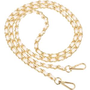 PATIKIL Purse Chain Strap, DIY Bag Chain Strap Replacement Crossbody Bag Straps Clutch Chain Strap (47", Cream & Gold)