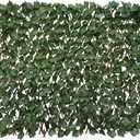 Expandable Fence Privacy Screen for Balcony Patio Outdoor,Decorative Faux Ivy Fencing Panel,Artificial Hedges (Single Sided Leaves) (Dark Green)