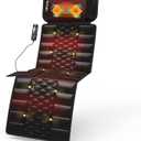 Massage Mat, Detachable Neck Massager, Full Body Vibration Heating, Massage Pad with 10 Vibrating Motors and 9 Speed Settings for Home Office Use, Gift for Men Women Parents Christmas, Black