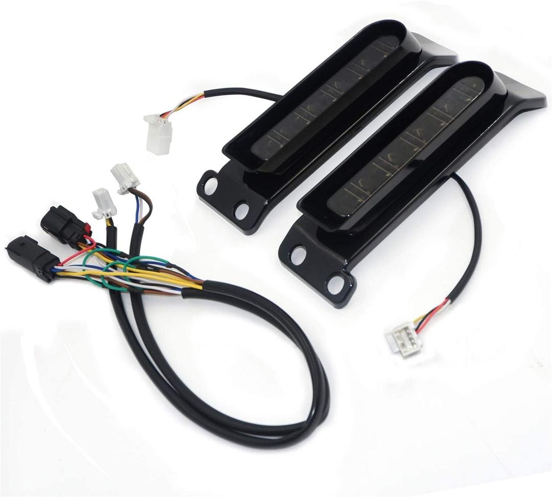 HTTMT- Rear Black Auxiliary Yellow/Red LED Brake Taillight With Smoke Lens Compatible with H-D FLHTCU FLHTCUL FLHTK FLHTKL FLTRU [P/N: MT444-002-SK]