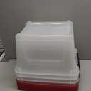 IRIS USA 19 Qt. Stackable Plastic Storage Bins with Lids, 4 Pack - BPA-Free, See-Through Organizing Solution, Latches, Durable Nestable Containers, Secure Pull Handle, Made in USA - Red