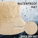 NPQQUAN Waterproof Quick Dry Bucket Hats for Woman Men Packable Foldable Rain Sun Hat Lightweight Hiking Hat ((Pure Black))