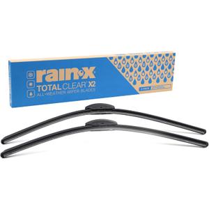 Rain-X Total Clear Beam Wiper Blades 24" , 18'' Windshield Wipers for All-Weather Performance, Rubber Squeegee for Smooth Clean Wipe & Quiet Operation - 2 Pack Value