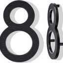 12 Inch Large House Numbers for Outside, Modern Black Metal Address Numbers with Floating Effect, Weatherproof Aluminum, Easy Screw Mount for Fence Wall Garage Gate (8)