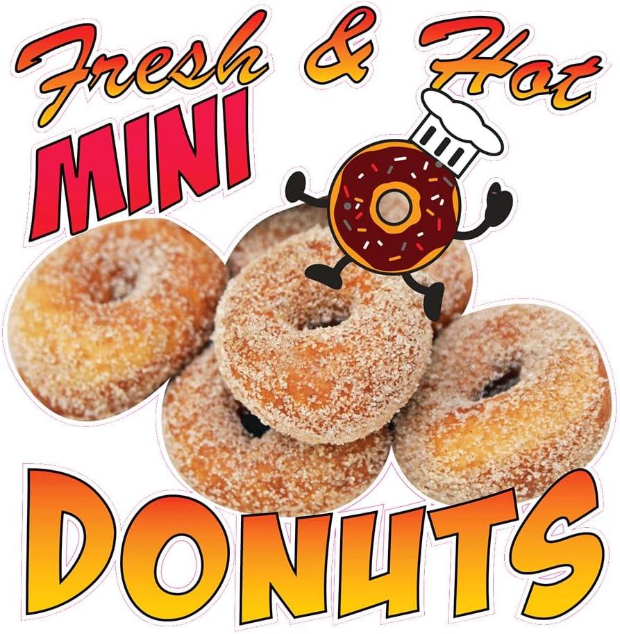 Custom Food Truck Decals Fresh and Hot Mini Donuts Food and Beverage Concession Concession Sign 18 in on Longest Side Design Only