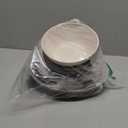 Homienly Wheat Straw Dinnerware Set - Dinner Plates, Cereal Bowls, Drinking Cups Set, Unbreakable 16 PCS Dish Set, Microwave and Dishwasher Safe Dishes for Home, Outdoor - Grey Stone