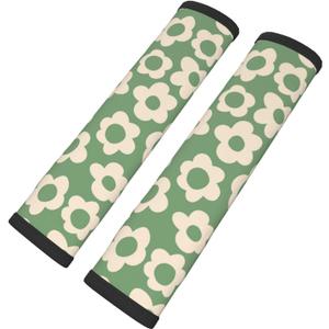 Stylish Vintage Groovy Flowers Seat Belt Covers Soft Comfortable Shoulder Strap Pads for Adults Universal Car Accessories - Pack of 2