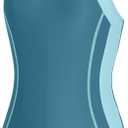 beautyin Girls Swimsuit One Piece Swimwear Athletic Competition Bathing Suit Small, Haze Blue/Aqua Blue