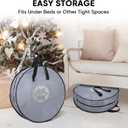 BALEINE 2 Pack Wreath Storage Container, Christmas Wreath Storage Bag with Reinforced Handle for Holiday Xmas (Red, 36"X8")