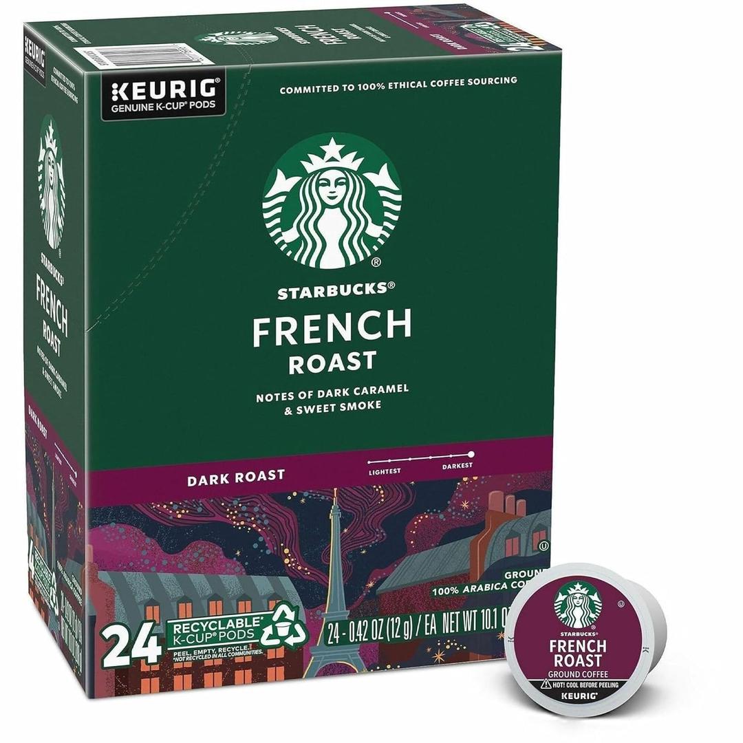 Starbucks Single-Serve Coffee K-Cup, French Roast, Carton Of 24