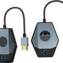 Wireless HDMI Transmitter and Receiver, 2.4G+5.8G Wireless HDMI Extender, 4K Decode Input 1080P Output Low Latency Adapter for Laptop/PC/Camera/Gaming, 165FT/50M