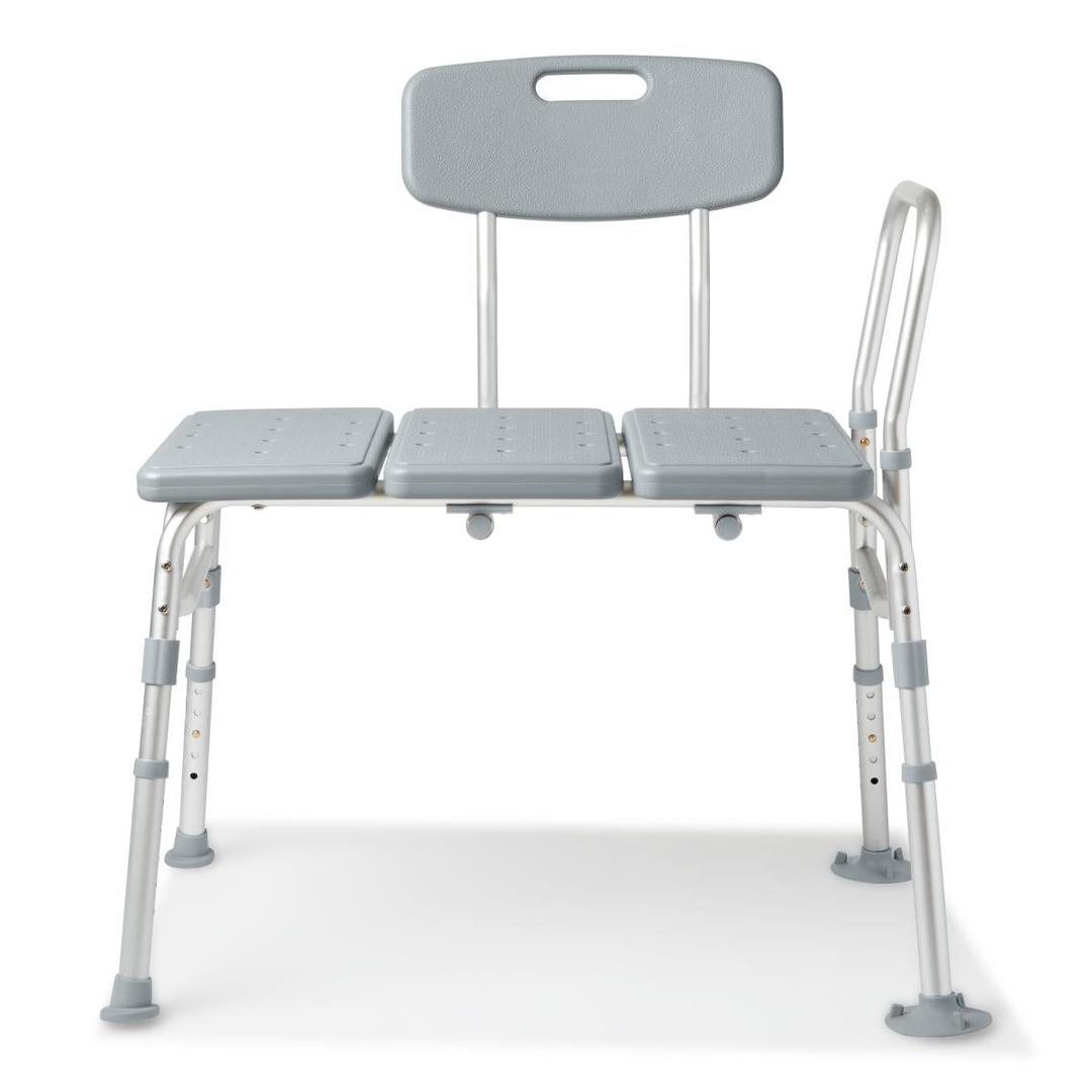 Medline Transfer Bench for Bathtubs and Showers, Adjustable Shower Bench and Bath Seat for Seniors and Adults, Slip-Resistant Feet, Heavy-Duty 400 lb. Weight Capacity, Tool-Free Assembly