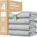 IMPROVIA Washable Underpads, Heavy Absorbency Reusable Incontinence Pads for Kids, Adults, Elderly, and Pets, Waterproof Protection Floor (Gray, 34"x36" (Pack of 4))
