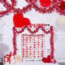 50 Feet Valentines Day Tinsel Garland Decor, Valentine Heart Tinsel Garlands Red Pink Heart Hanging Garland, Valentine's Day Decorations for Indoor Outdoor Home Wedding Party Mantel Table