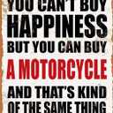 Motorcycle Decor Motorcycle Metal Tin Sign You Can't Buy Happiness But You Can Buy Motorcycle Wall Art Garage Signs For Man Man Cave Decoration 8x12 Inch (Color14)