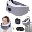 Travel Pillows for Airplanes,Memory Foam Neck Pillow for Comfort on Airplane,Neck Travel Pillow with its own Eye mask, Ergonomic Design for Travel, Car Rides, Offices and Home Use,M-L Sizes