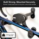 Bike Wall Mount - Horizontal Wall Hanger, Adjustable Design for Road, Mountain and Hybrid Bikes up to 48.5 lbs - Space-Saving Bike Rack for Garage or Apartment - Sturdy Indoor Bicycle Storage