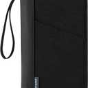 pack all Travel Passport Holder with RFID Blocker, Water-Resistant Passport Wallet with Wrist Strap, Multiple Family Airplane Document Organizer for Cards, Boarding Pass, ID, Cash, Tickets