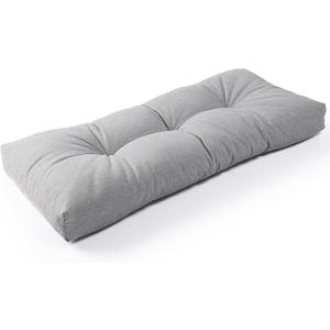 SUNROX LokGrip Non Slip Tufted Memory Foam Bench Cushion, FadeShield Water Resistant Durable Thicken Outdoor/Indoor Bench Seat Pads 48x16x4 inch, Heather Grey
