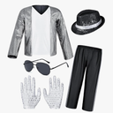 Dance Star Costume for Kids 80s 90s Pop Stage Cosplay Party Halloween Role Play 3-12 Years 120-130cm