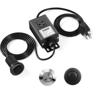 Garbage Disposal Air Switch, UL Listed Food Waste Disposer Wireless Air Switch Kit, Push Button Brushed Nickel Stainless Steel, 3.5-Inch Sink Top Button