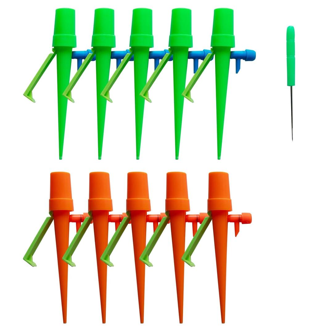 3 x 10pcs Automatic Watering Spikes, Adjustable Plant Watering Device, Automatic Flower Waterer for Potted Plants with Adjustable Water Flow, Watering Spikes, drip Irrigation System, dripper, 155*20 mm/6.1"*0.8"