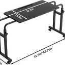 Furist Overbed Table with Wheels, Adjustable Height and Length Over Bed Desk, Hospital Heavy Duty Metal Leg Laptop Stand for Adults, 47.25 x 15.75 x 39.4 Inches