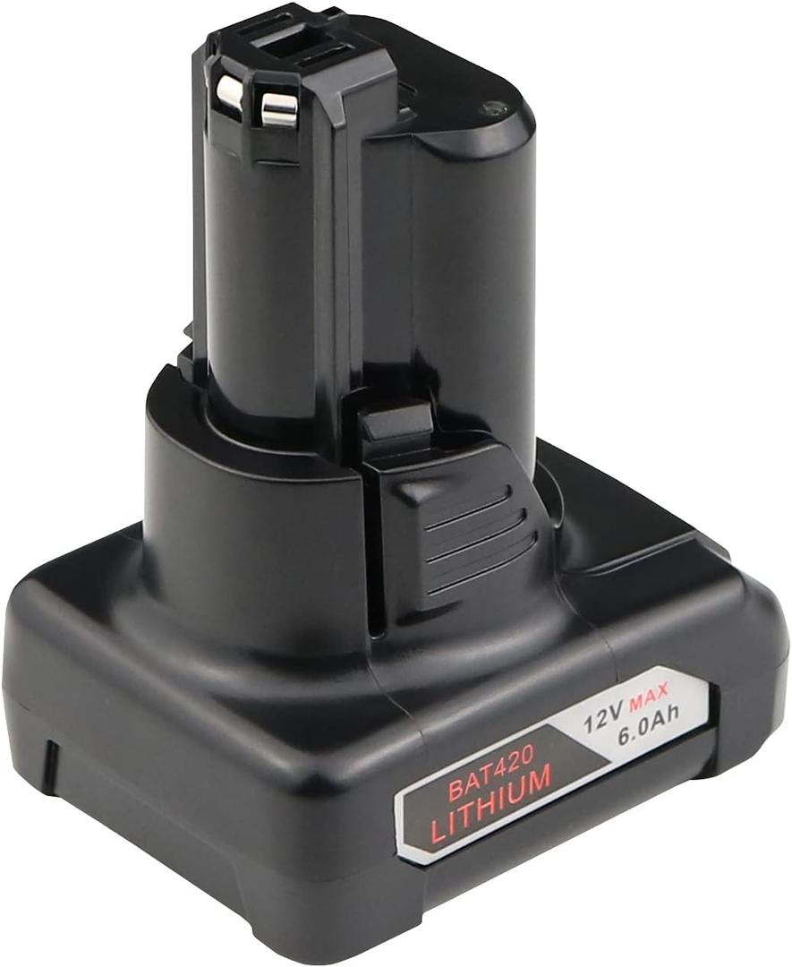 6Ah 12V BAT420 Battery Compatible with Bosch 10.8 Volt GBA12V30 BAT411 BAT411A BAT412 BAT412A BAT413 BAT413A BAT414 D-70745 2607336013 26073360