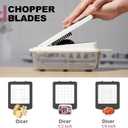 8-in-1 Vegetable Chopper with Container - Veggie Onion Salad Chopper, Mandoline Slicer, French Fry Cutter, Kitchen Gadgets with Cleaning Tools (White)