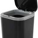 Hommp 0.5 Gallon Tiny Countertop Trash Can, Mini Desktop Garbage Can with Push-Button, Black