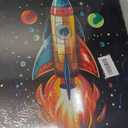 3pcs Nursery Astronaut Canvas Wall Art Abstract Colorful Galaxy Spaceman Paintings Pictures Wall Decor Planets Cosmos Rocket Posters Prints Artwork for Boys Room Kids Room Classroom Home Decoration.