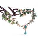 MOSTORY Woodland Elf Flowr Crown - Handmade Fairy Headpiece Forest Floral Headband Elven Circlet with Crystal for Women s Renaissance Party Cosplay Masquerade Photo Shoot