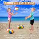 JOYIN 12 Packs 16" Inflatable Beach Balls, Large Rainbow Beach Balls Bulk for Pool Parties, Kids and Adults Summer Pool Party Toys, Beach Toys, Party Favors(16'')