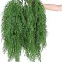 Suncalla 24 Pcs Artificial Hanging Plants 38 Inch Artificial Dragon Beard Grass Wall Hanging Decor Faux Dark Green Leaf Garland Simulated Wedding Floral Arrangement for Home Garden Party Supplies
