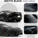 Matte Black Vinyl Wrap for Cars, 2ft x 5ft Vinyl Car Wrapping Film - Bubble Free Vehicle Sheet Roll for Body Protection, Scratch Resistance (Matte Black)