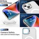 Goodon Magnetic for iPhone 13 Case with Screen Protector, Built-in Metal Camera Kickstand,[Compatible with Magsafe] [Wireless Charging] Matte Protective Phone Cover 6.1" for Men Women Girls - Clear