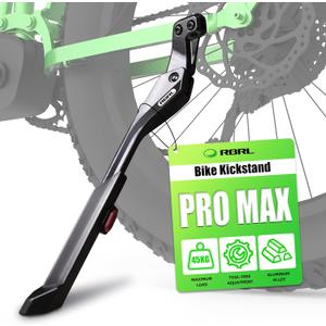 RBRL Bike Kickstand, 18 mm Hole Spacing Bike Stand, Aluminum Alloy Heavy Duty Load 100lbs, Non-Slip Bicycle Stand, Height Adjustable for 24-29 inch Mountain Bike, E-Bike